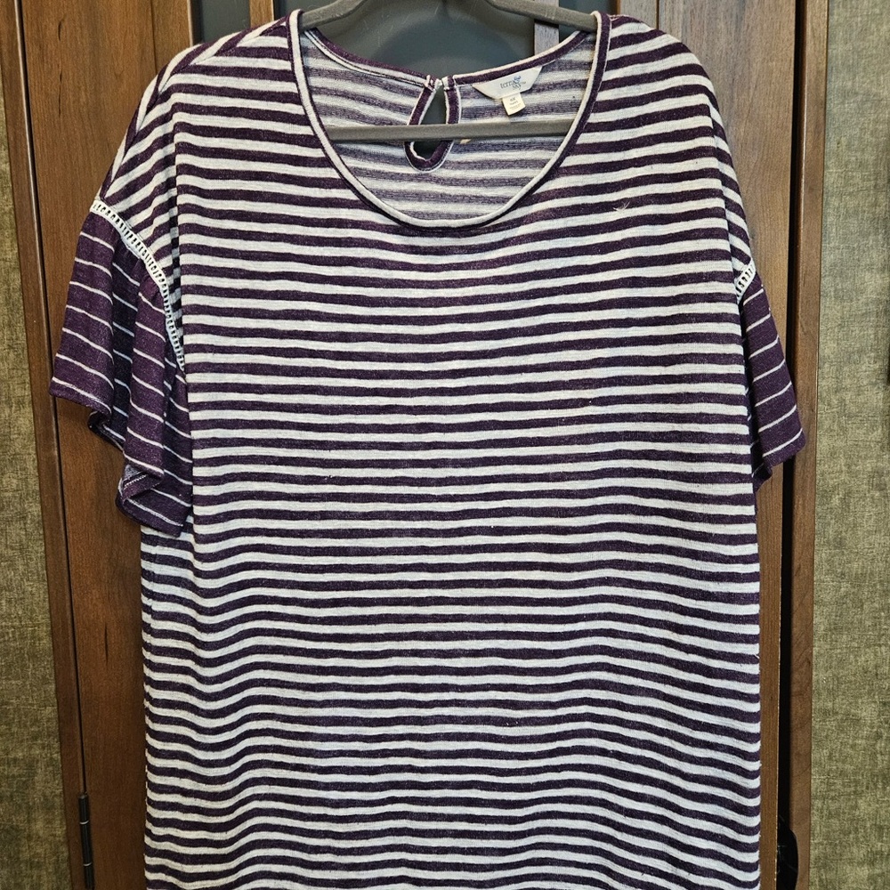 Striped Purple and White Top